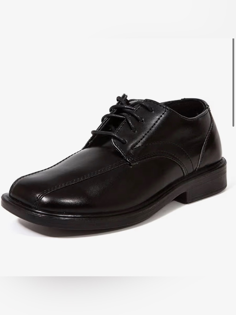 Classic toddler boys black Lace-Up Dress Shoe